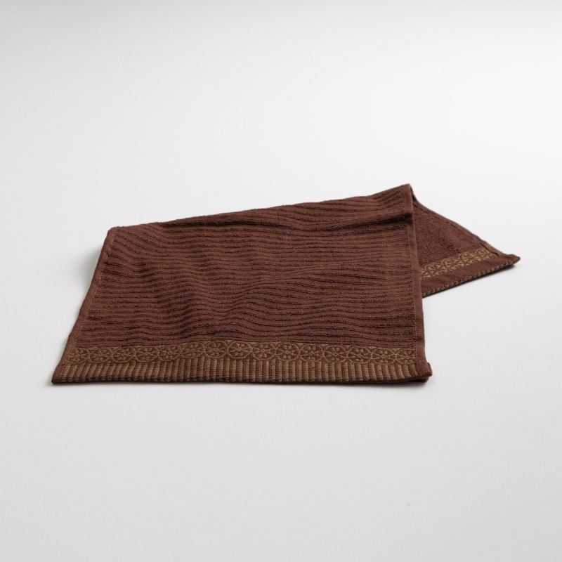 Рушник махровий кухонний з бордюром 30х50 см 400г/м2 GM Textile (Коричневий)